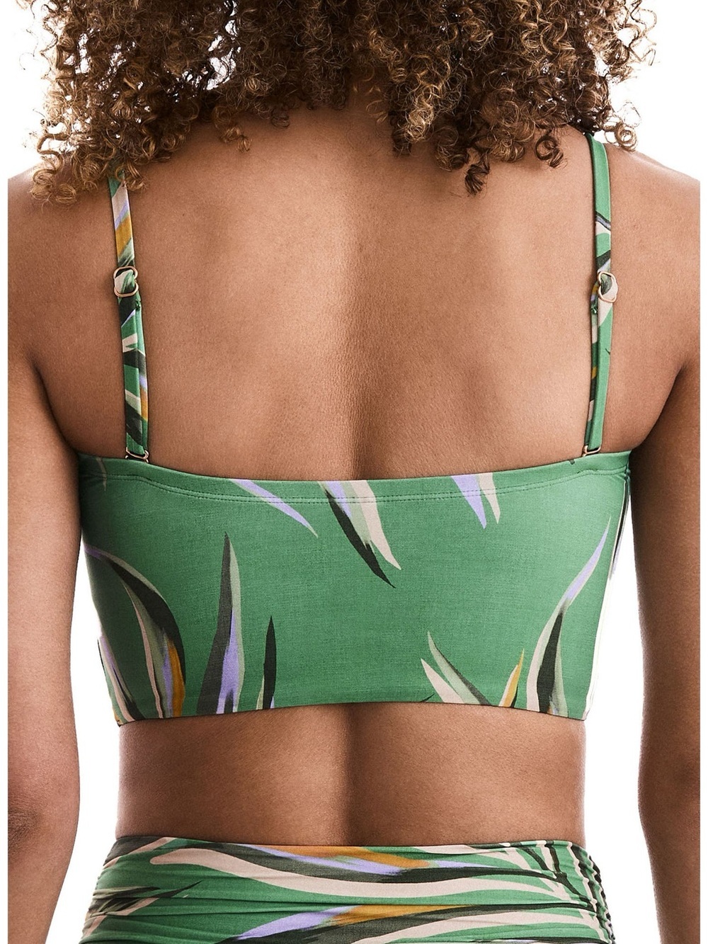 Mimi Flamingo Finn Midkini Green Swim Top Coastal Leaves 6 - Picture 2 of 7